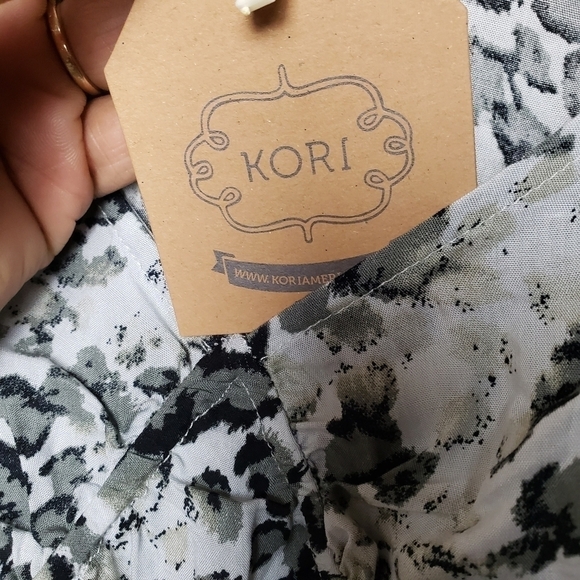 KORI America Ruched Ruffle Blouse - Picture 6 of 9